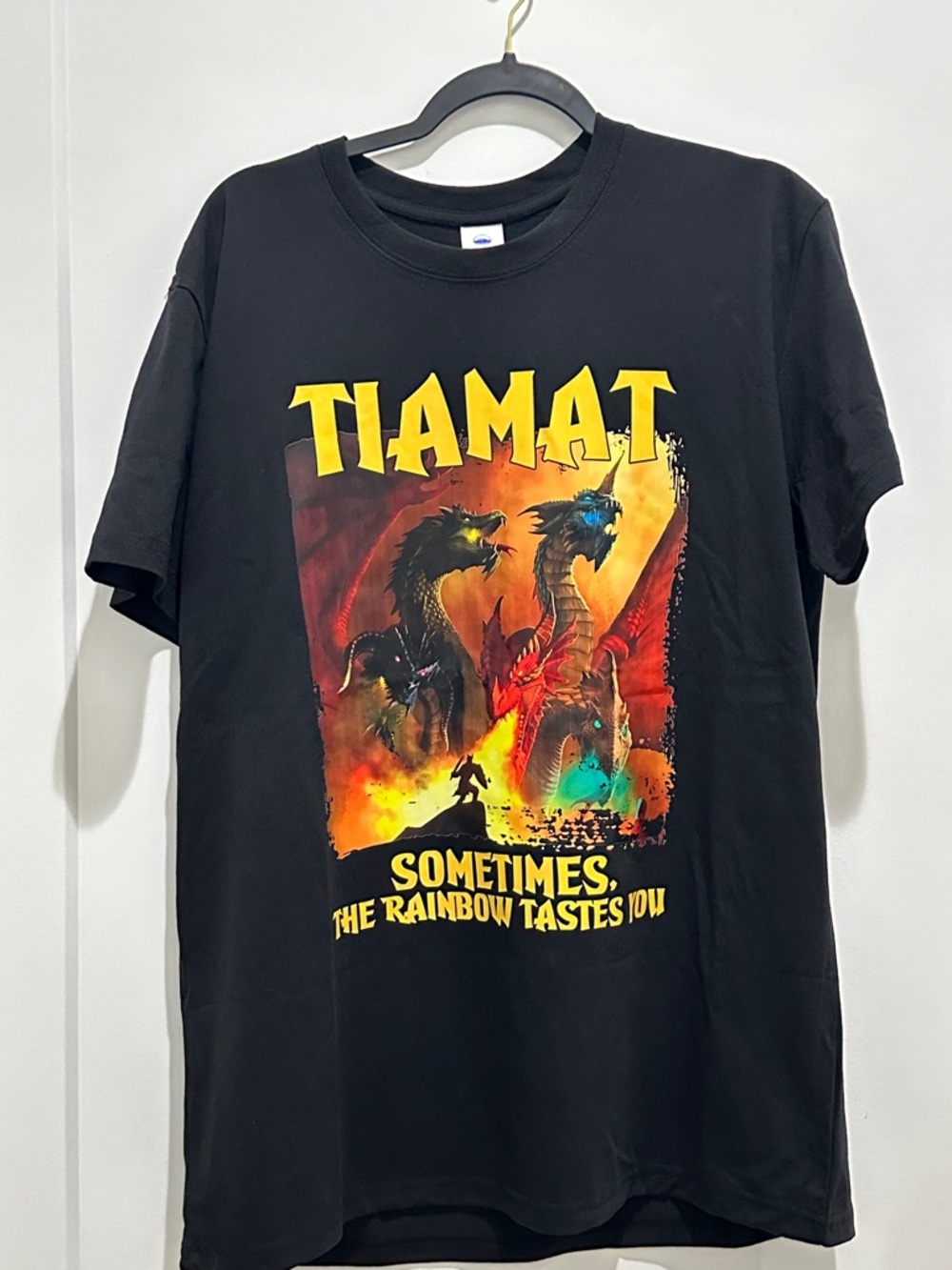 Tiamat Graphic Band Tee in Black with Multicolor Print